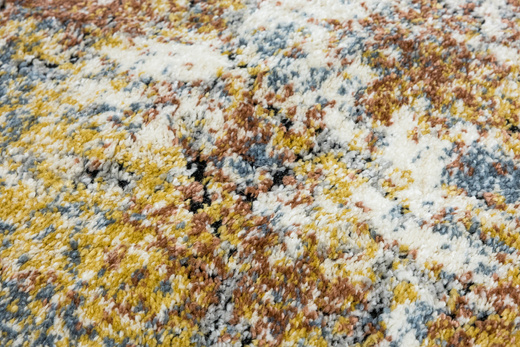 Chodnik 8621A Cream Kremowy Miedziany Niebieski Abstrakcja szerokość 100 cm