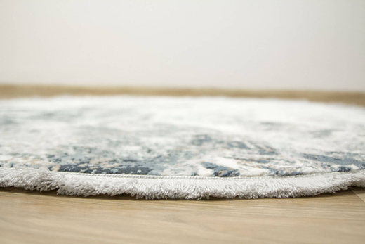 Okrągły Dywan 101 grey/navy Niebieski Szary Marmur