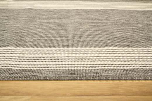 Dwustronny Sznurkowy Chodnik Brussels 205072 Szary Krem Paski szerokość 80 cm