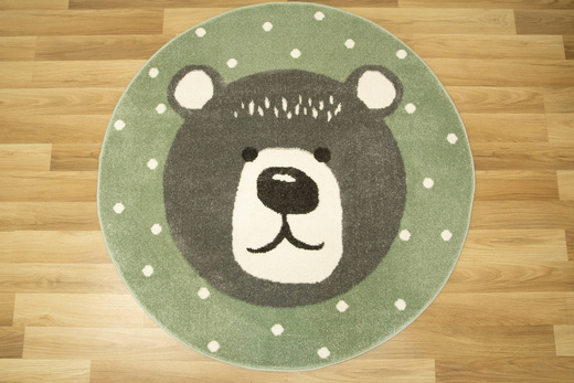 Okrągły Dywan Lima E178A green/l.grey Misio Szary Oliwka