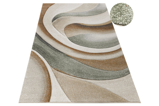 Dywan Agent 40436/610 Multi Krem Miedź Oliwka Fale