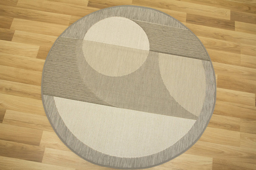 Okrągły Dywan Sznurkowy Foggia 16732/631 Szary Srebrny