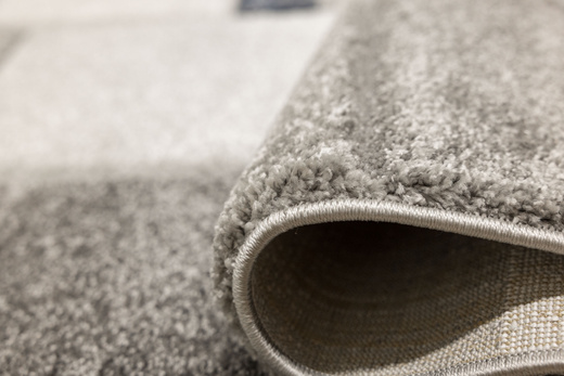 Dywan Kandy N411A l.grey/navy Szary Granatowy Geometria Fryz