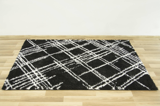Dywan Boho 668 black/cream Czarny Romby Kreski