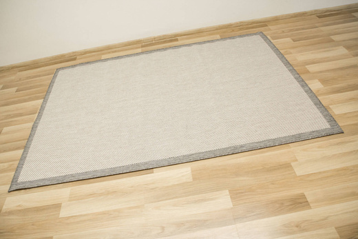 Dywan Dwustronny Sznurkowy Brussels 205014/10010 Silver Romby Kratka Outdoor