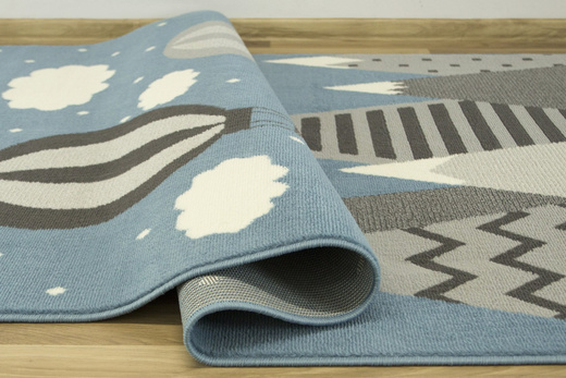 Dywan Luna Kids 534432/95822 sky/blue Szary Niebieski góry