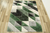Dywan Shaggy California P783A d.green/grey Trójkaty Krem Szary Zielony