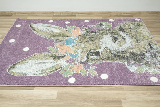 Dywan Dziecięcy Lima G755A lila/yellow Fiolet Zajączek