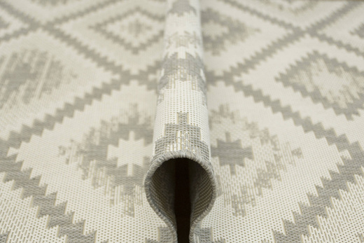 Dywan Sznurkowy Berg 28364/34 Aztec Romby Zygzaki Szary Krem