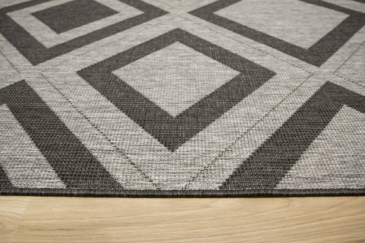 Dywan Dwustronny Sznurkowy Brussels 205386/11010 n.silver Antracyt Szary Romby Outdoor