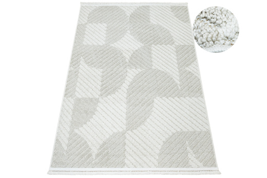 Dywan Milano 032 beige/cream Krem Kaszmir Geometria Frędzelki