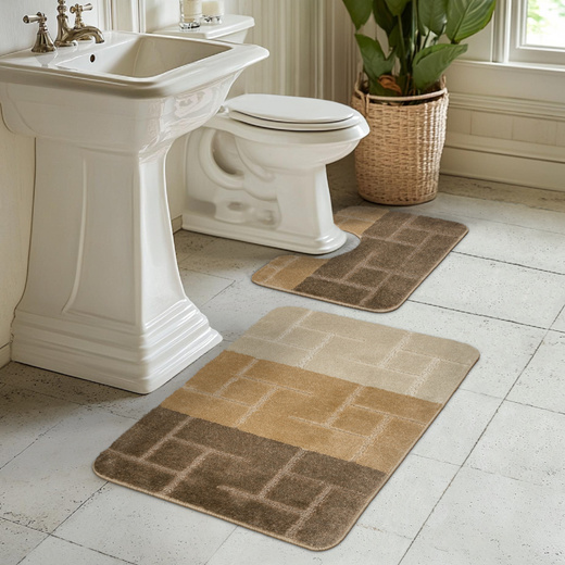 Komplet 2-częściowy Łazienkowy Teramo Beige Beż Brąz