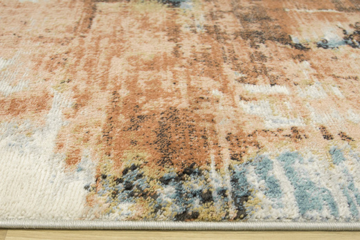 Dywan Lucca 8646A terra/l.rose Abstrakcyjny Krem Łososiowy Niebieski