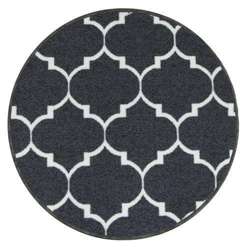 Dywan okrągły Clover 29 ciemny szary kremowy koniczyna marokańska