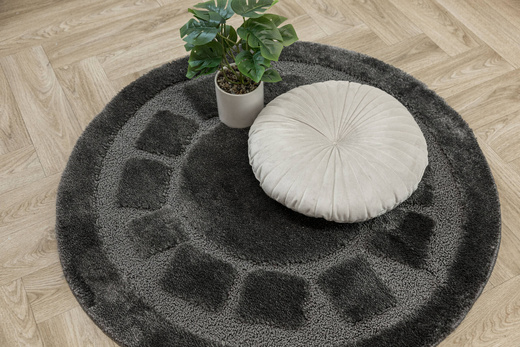 Dywanik Okrągły Łazienkowy Antypoślizgowy Ocean Ciemny Szary