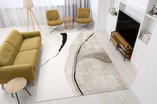 Dywan Kashmir KR143S Vizon/Black Marmur Czarny Złoty Abstrakcja