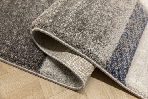 Dywan Kandy N411A l.grey/navy Szary Granatowy Geometria Fryz