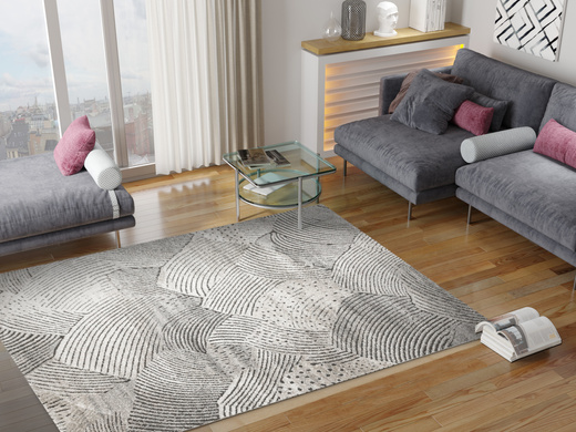 Dywan Matara P180A sp.antra/m.bei Beż Szary Kaszmir Linie Tynk