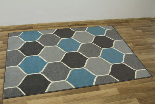 Dywan LUNA 503833/95812 grey/bl koniczyna niebiesko-szara