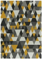 Dywan Luna 503834/89915 grey musztardowe trójkąty