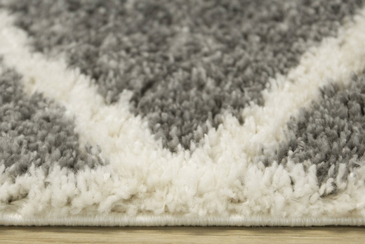 Puszysty Dywan Pulpy Shaggy A522A d.grey/cream Szary Kremowy Trójkąty