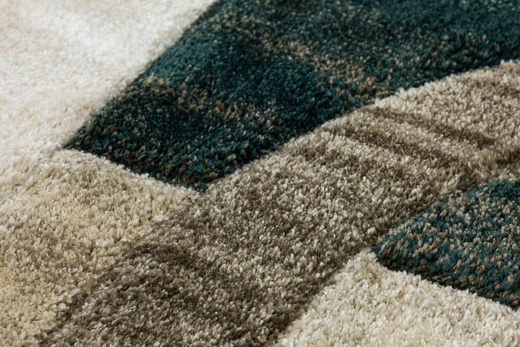 Dywan Kandy N372A l.beige/emeral Butelkowa zieleń Beż Fryz