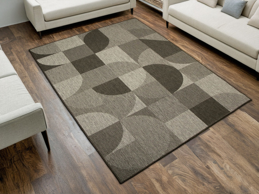 Dywan Dwustronny Sznurkowy Brussels 205498/11010 night silver Szary Grafit Geo Outdoor