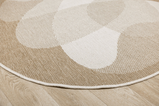 Okrągły Dwustronny Dywan Sznurkowy Brussels 205835/10820 Jute Beż Krem Koła Outdoor