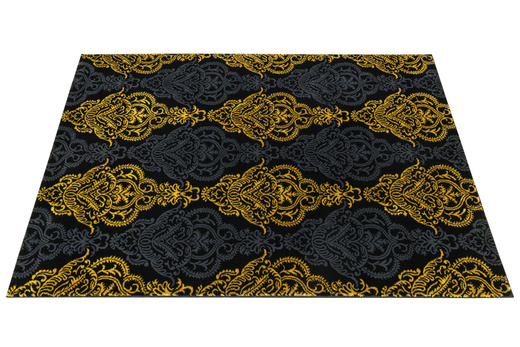 Dywan FESTIVAL 2746A yellow/black Czarny Złoty Ornament