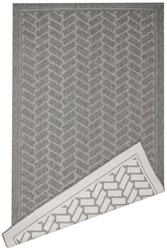 Dywan Dwustronny Sznurkowy Brussels 205855/10010 Silver Szary Krem Cegiełki Jodełka Outdoor