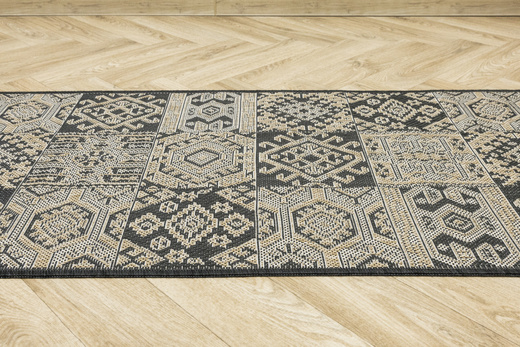 Antypoślizgowy Dywan FLEX 19636/P10 Grafit Beż Patchwork