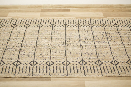 Sznurkowy Chodnik Terra Aztec Linie 04 Beż Grafit szerokość 80 cm