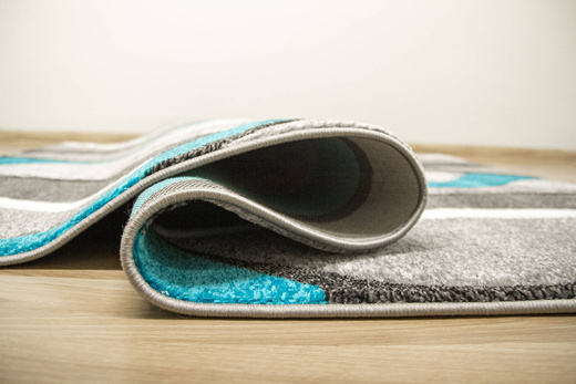 Dywan Amelia B178B grey/turquoise Szary Turkusowy Wstęgi Fale
