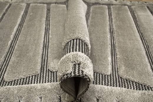 Dywan Shaggy Lula Soft IM44A Szary Czarny Geometria