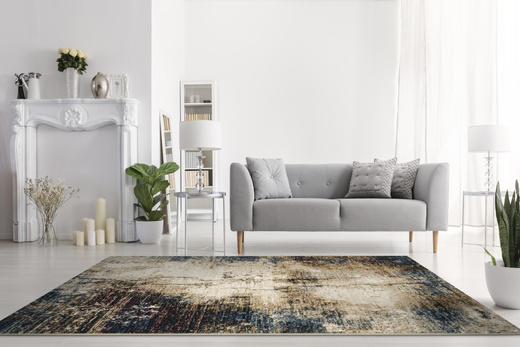 Wełniany Dywan Agnella Isfahan Grado Jasny Beż Abstrakcja