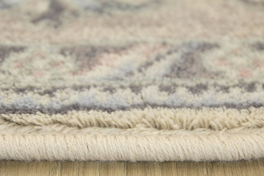 Okrągły Wełniany Dywan Isfahan Dafne Alabastrowy