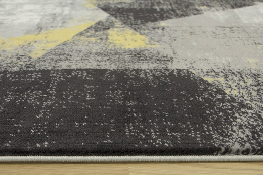 Dywan Victoria B885A grey/yellow Trójkąty Żółty Szary Przecierany