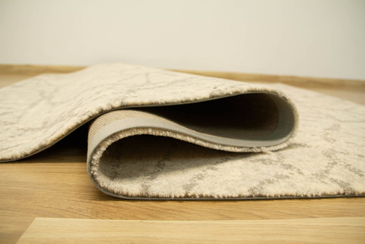 Wełniany Dywan Tempo Natural-B Abby Jasny Szary Kwiaty