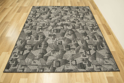 Wykładzina Flamingo 74 Dark Grey Ciemny Szary Czarny szerokość 4 m