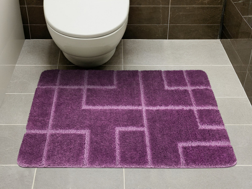 Dywanik Łazienkowy Antypoślizgowy Inez Violet Fioletowy Geometria