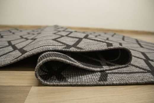 Dywan Dwustronny Sznurkowy Brussels 205178/11020 night Night Antracyt Szary Romby Outdoor