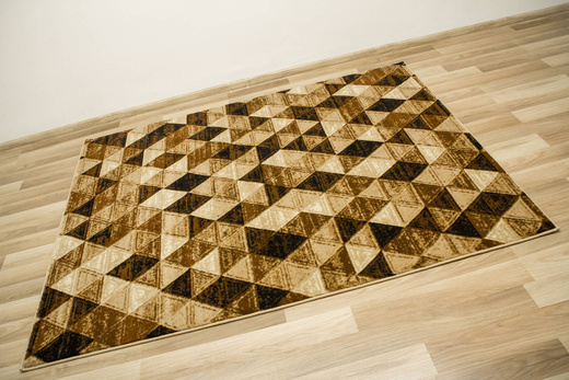 Dywan Super Rose 9592A Brown/Beige Brąz Beż Krem Trójkąty