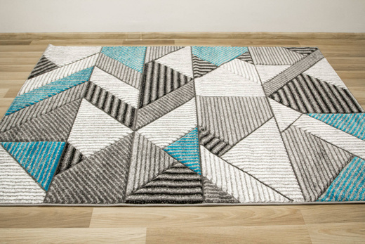 Dywan Amelia A632A grey/turquoise Szary Turkusowy Linie Paski Kreski
