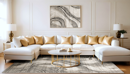 Dywan Matara P176A m.grey/sp.antr Szary Fale