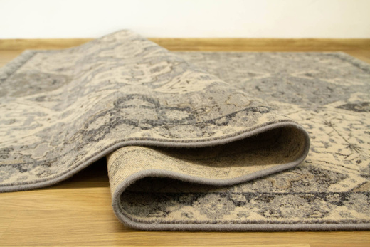 Wełniany Dywilan Moon Torino Silver Romby Ornament Szary Niebieski