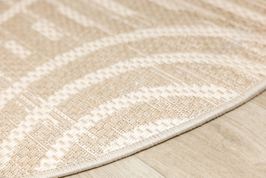 Okrągły Dywan Sznurkowy Haga 03606E cream/vizon Krem Beż Geometria Outdoor