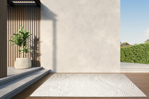 Dywan Dwustronny Sznurkowy Brussels 205784/10620 linen Jasny Beż Krem Liście Outdoor