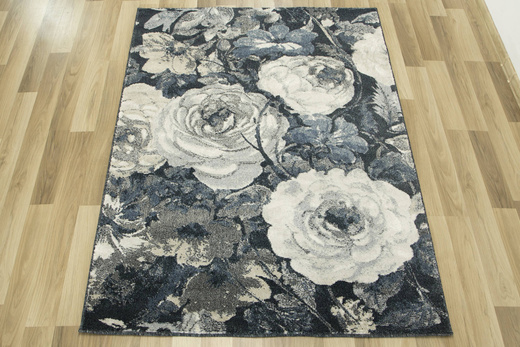 Dywan WORLD 78316/892 Kwiaty Niebieski Beż Krem