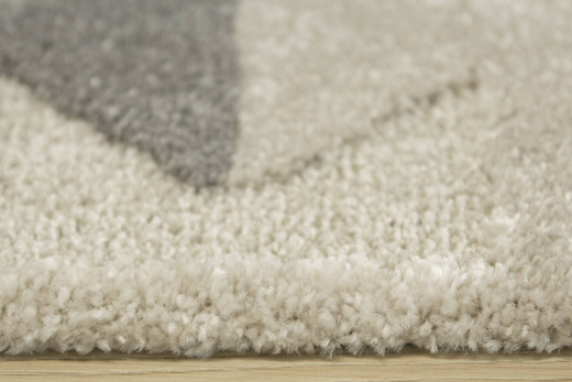 Dywan Coco 59603/655 Shaggy Dwupoziomowy Trójkąty Szary Beż Krem