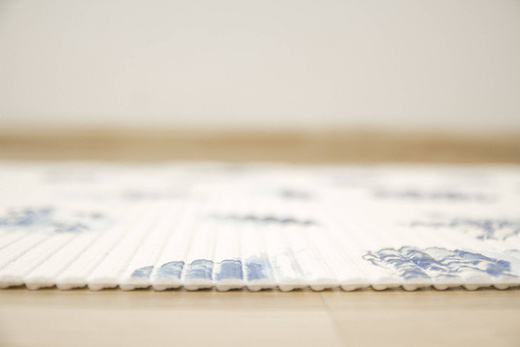 Mata Łazienkowa softy-tex 820 Krem Niebieski Muszelki szerokość 65 cm